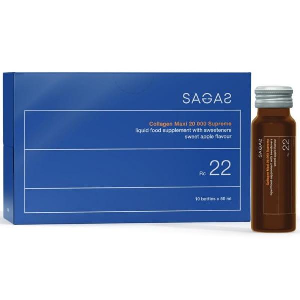 SAGAS Rc 22 Collagen Maxi 20 000 Supreme tekući dodatak prehrani, 10 bočica x 50 ml